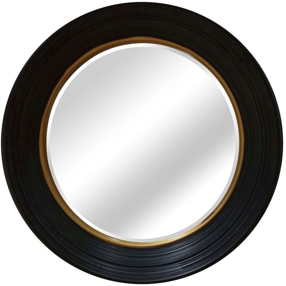 Essentials Mirror Collection Round Convex Mirror Black/Gold