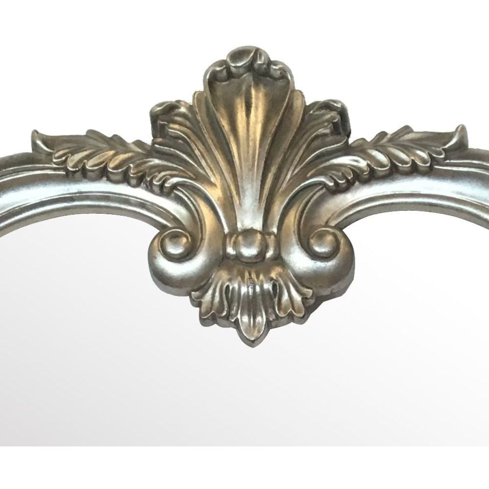 Essentials Mirror Collection Ornate Leaner Mirror Silver
