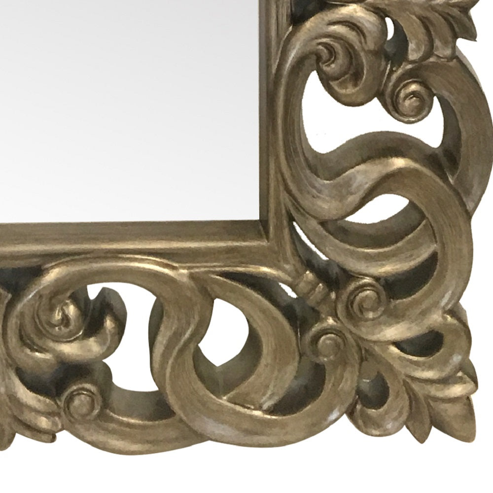 Essentials Mirror Collection Ornate Leaner Mirror Silver