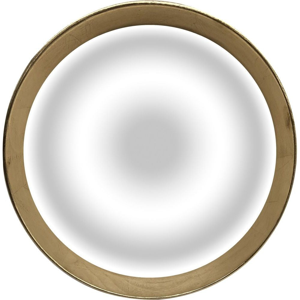 Essentials Mirror Collection Acrylic Convex Mirror with Wood Frame Gold