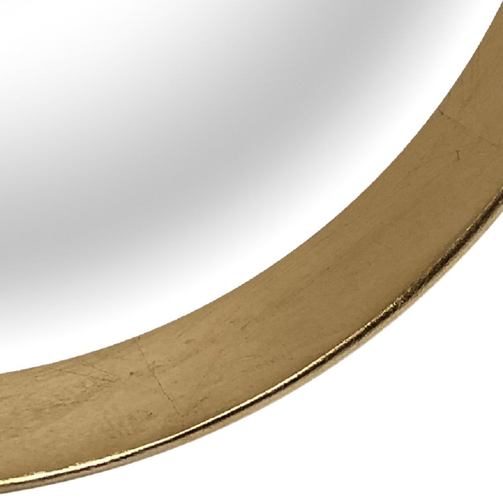 Essentials Mirror Collection Acrylic Convex Mirror with Wood Frame Gold