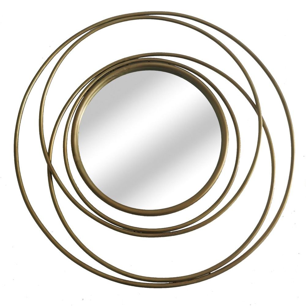 Essentials Mirror Collection Satin Gold Iron Framed Mirror Gold