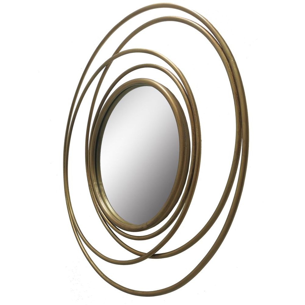 Essentials Mirror Collection Satin Gold Iron Framed Mirror Gold