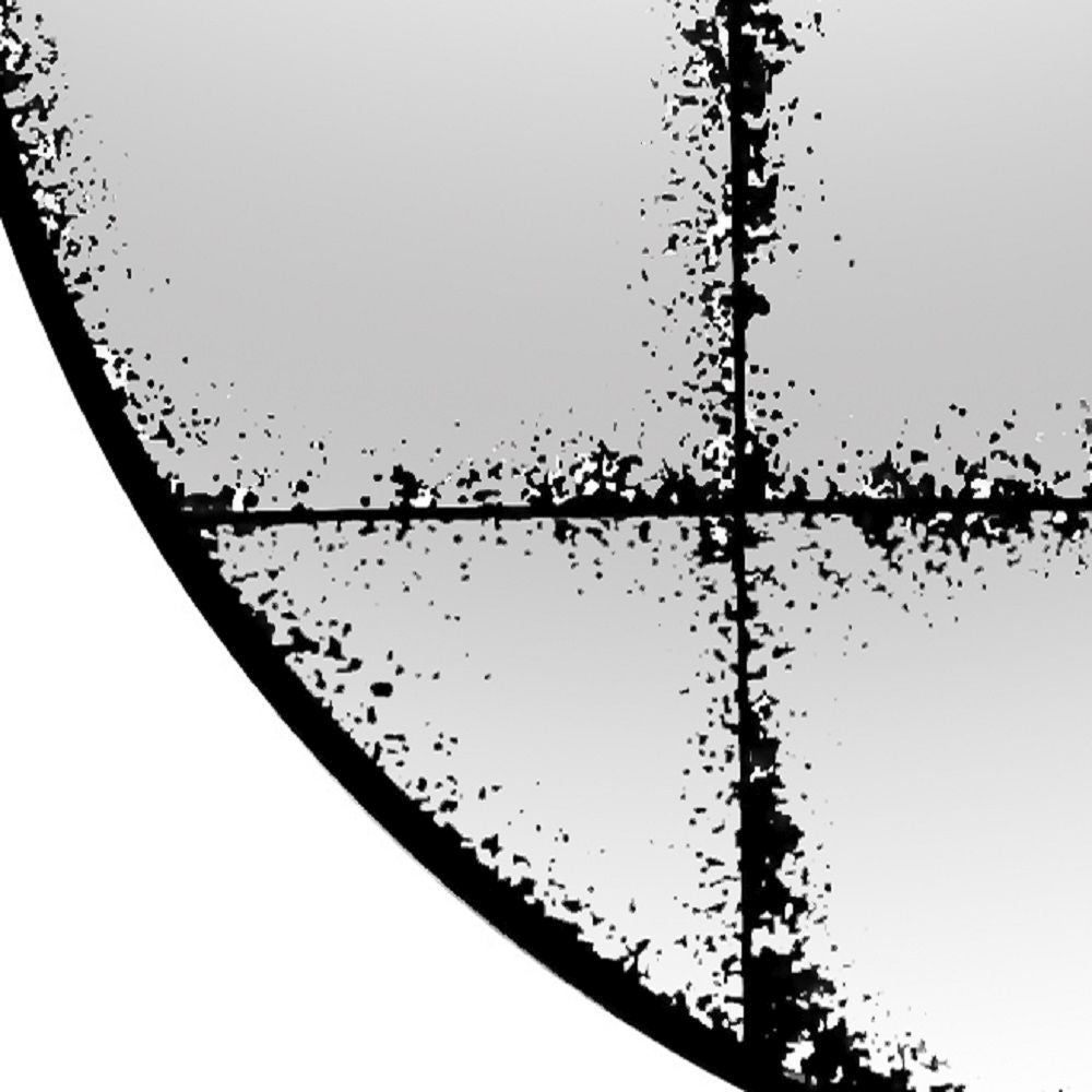 Essentials Mirror Collection Round Antique Mirror Black