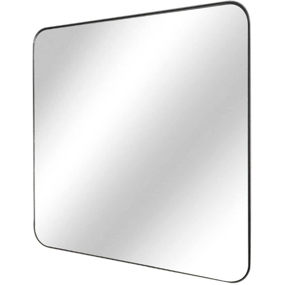 Essentials Mirror Collection Square Iron Framed Mirror Silver