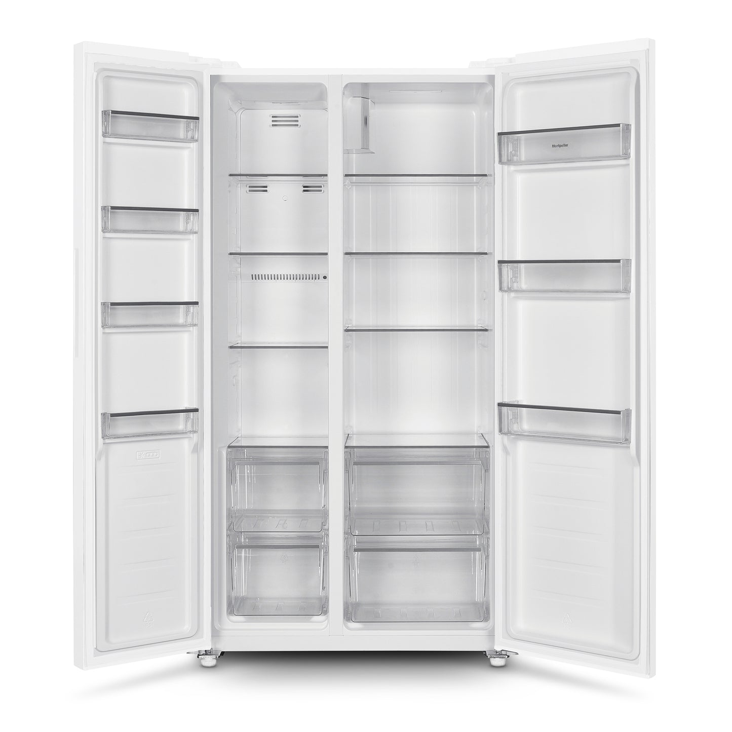 Montpellier MSBS442W American Style Side by Side Fridge Freezer in White