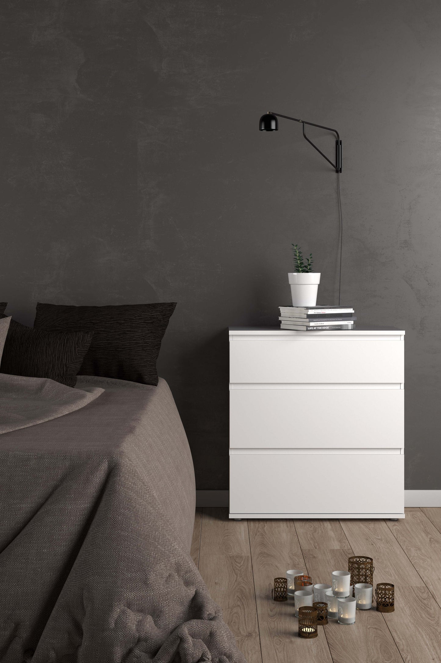 Nova 3 Drawer Chest - White