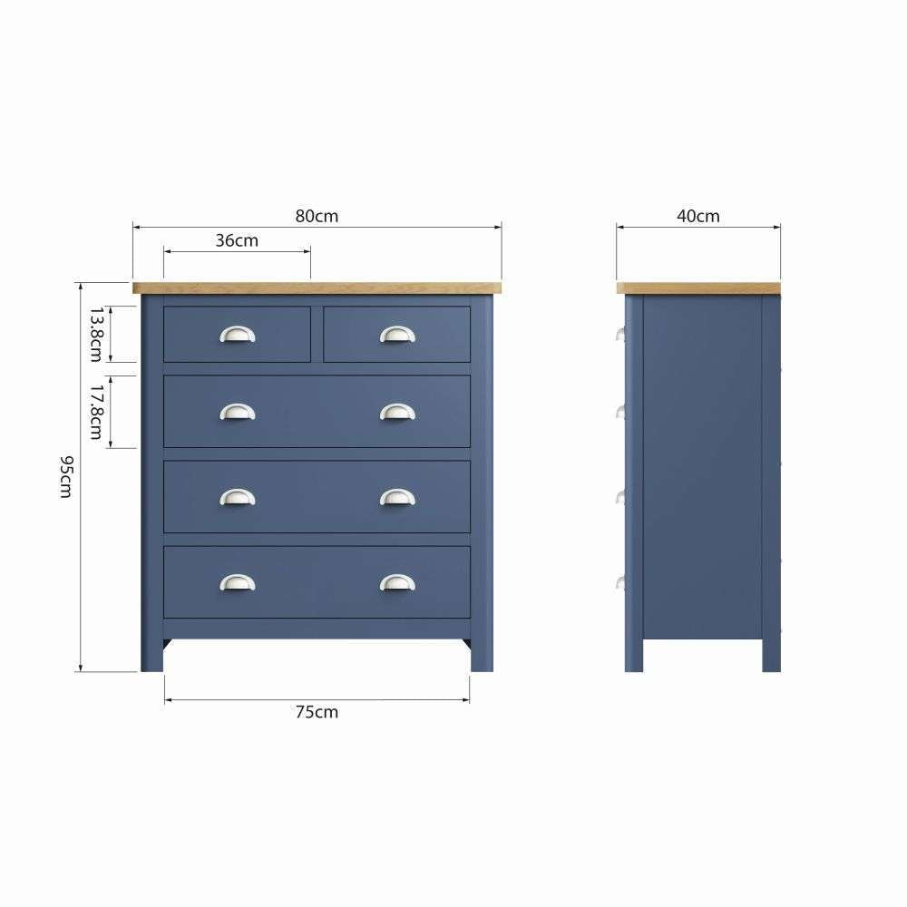 Essentials RA Bedroom Blue 2 Over 3 Chest