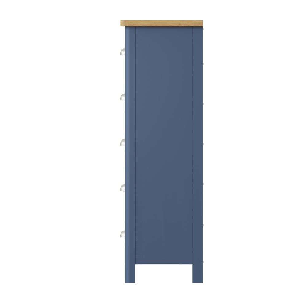 Essentials RA Bedroom Blue 5 Drawer Narrow Chest