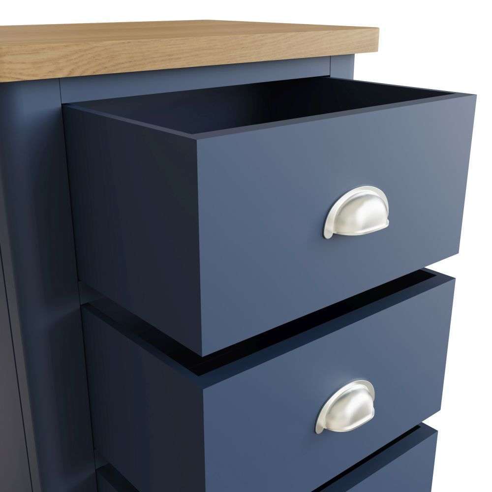 Essentials RA Bedroom Blue 5 Drawer Narrow Chest