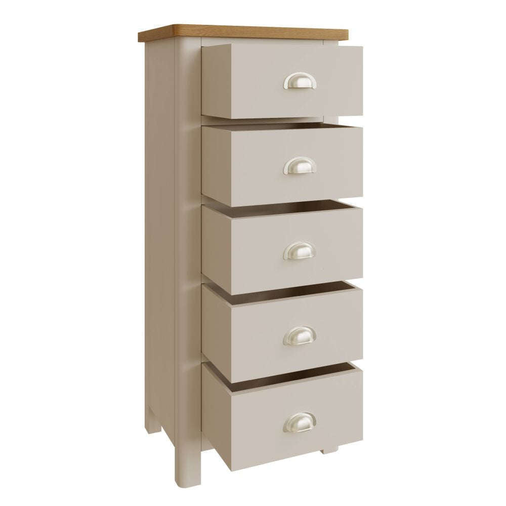 Essentials RA Bedroom 5 Drawer Narrow Chest Truffle