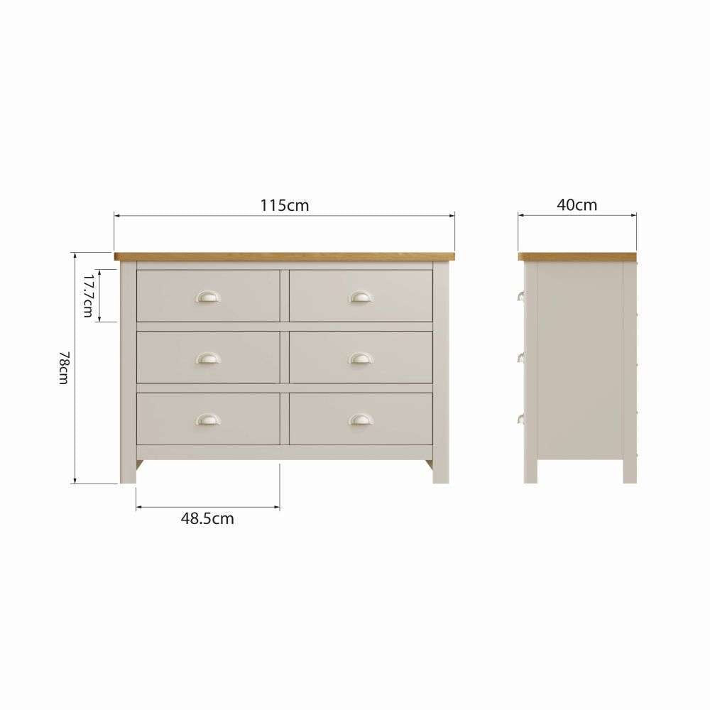 Essentials RA Bedroom 6 Drawer Chest Truffle