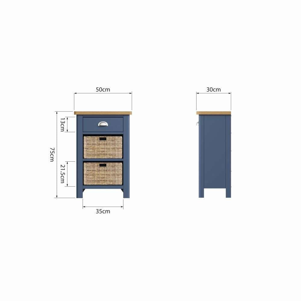 Essentials RA Dining Blue 1 Drawer 2 Basket Unit