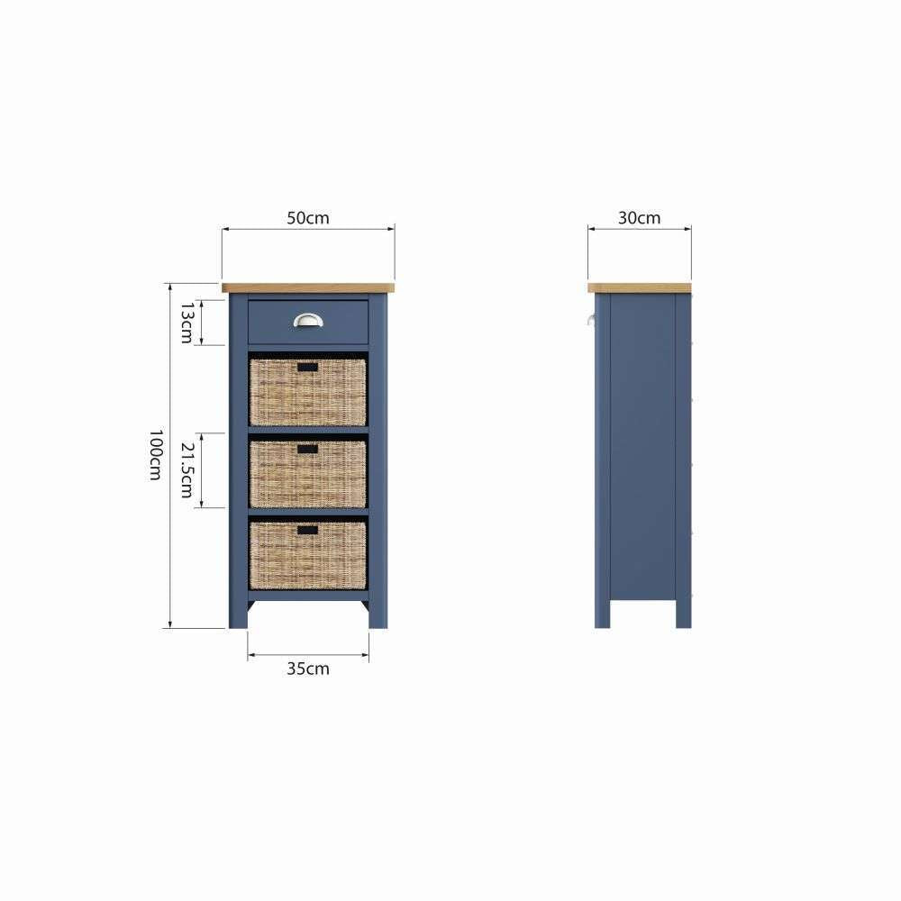 Essentials	RA Dining Blue 1 Drawer 3 Basket Unit