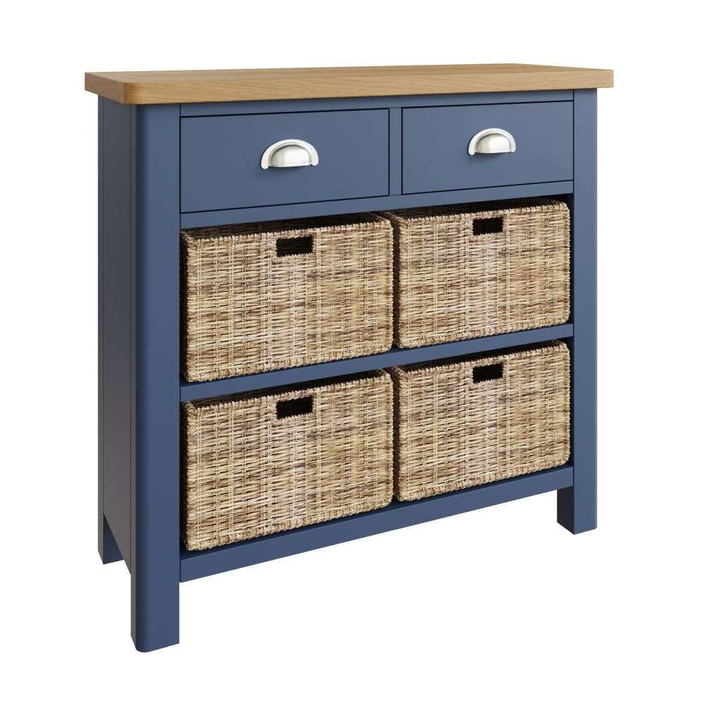 Essentials RA Dining Blue 2 Drawer 4 Basket Unit