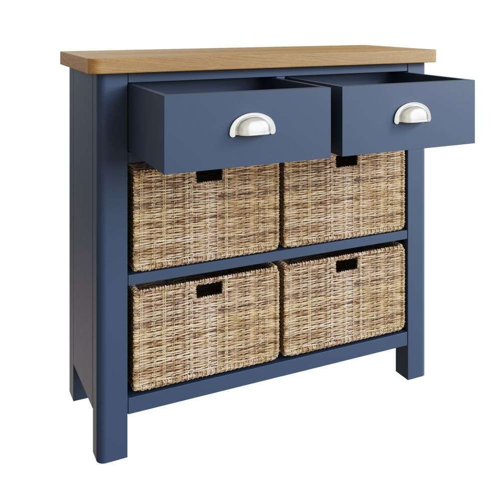 Essentials RA Dining Blue 2 Drawer 4 Basket Unit