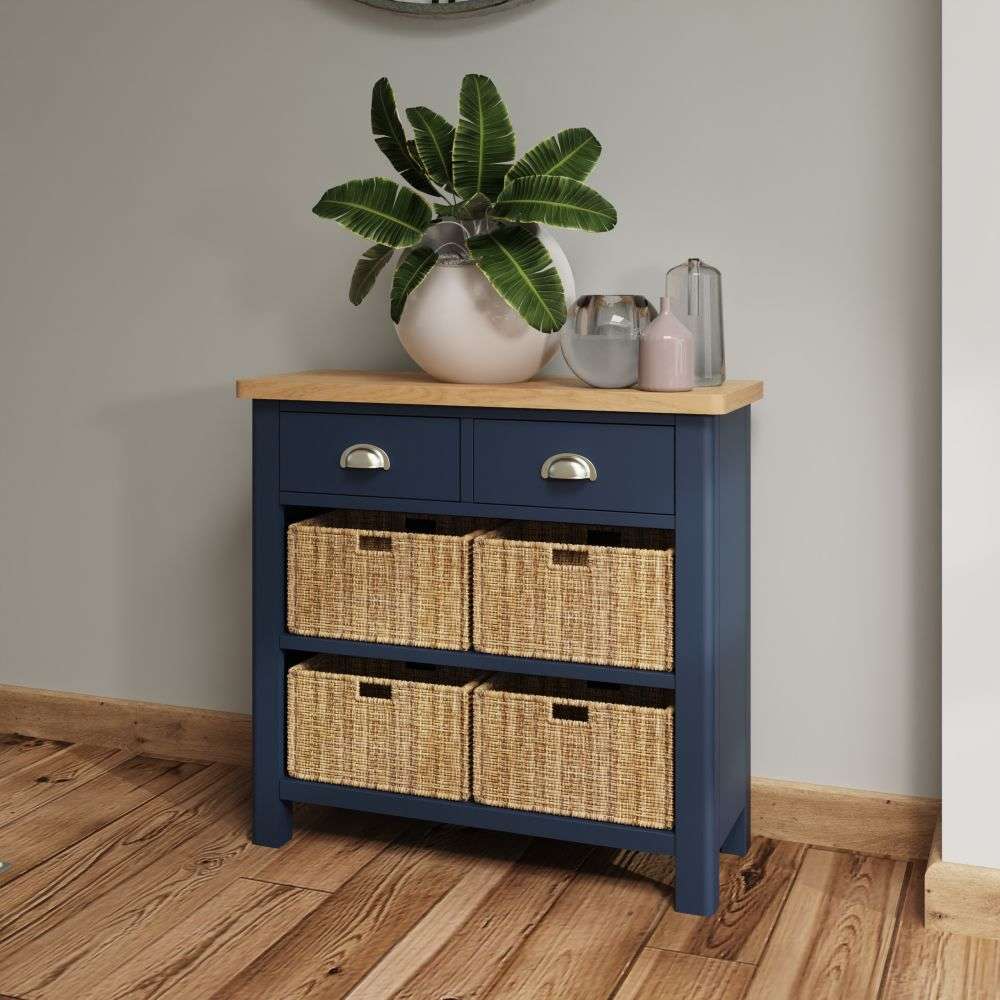 Essentials RA Dining Blue 2 Drawer 4 Basket Unit