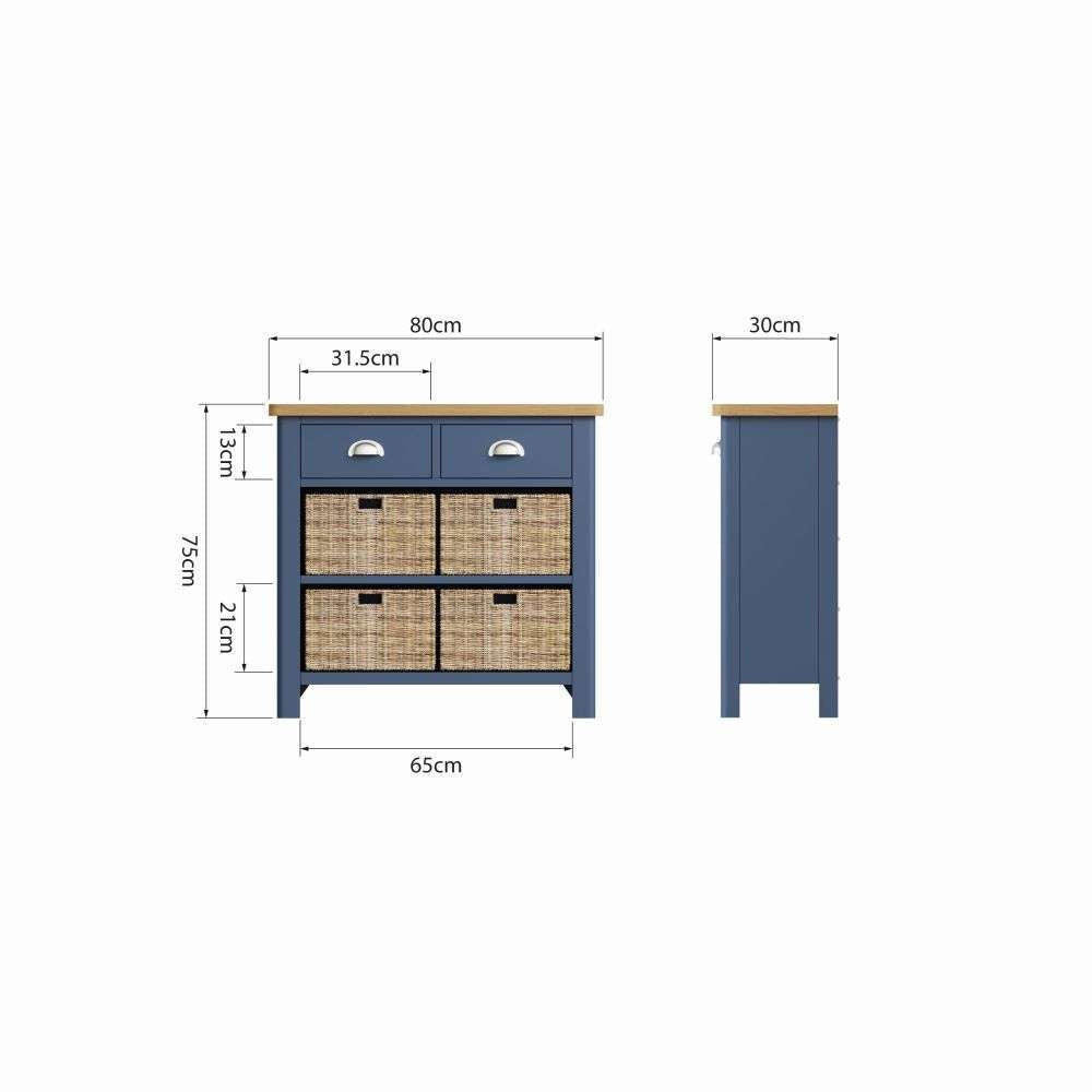 Essentials RA Dining Blue 2 Drawer 4 Basket Unit