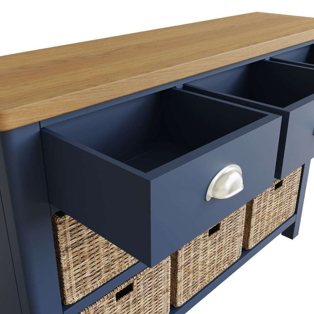 Essentials	RA Dining Blue 3 Drawer 6 Basket Unit