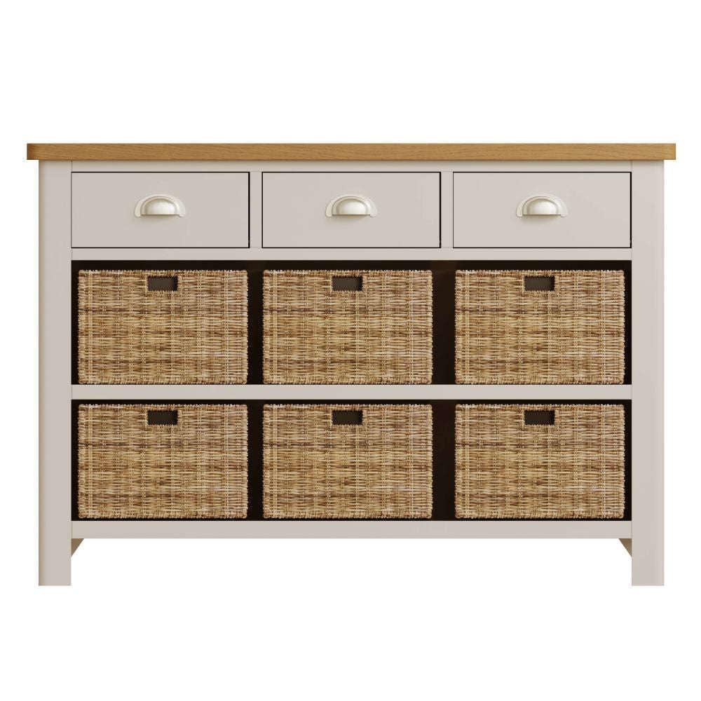 Essentials RA Dining 3 Drawer 6 Basket Unit Truffle