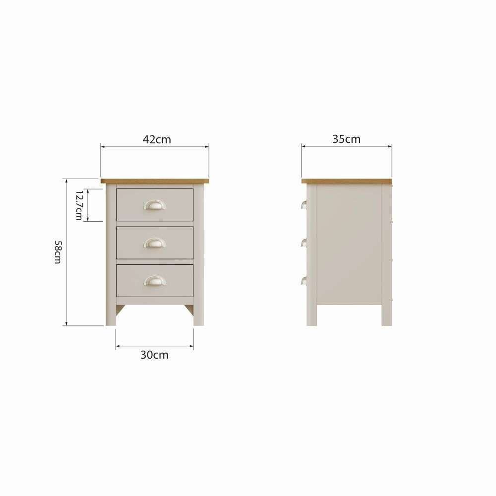 Essentials	RA Bedroom 3 Drawer Bedside Truffle