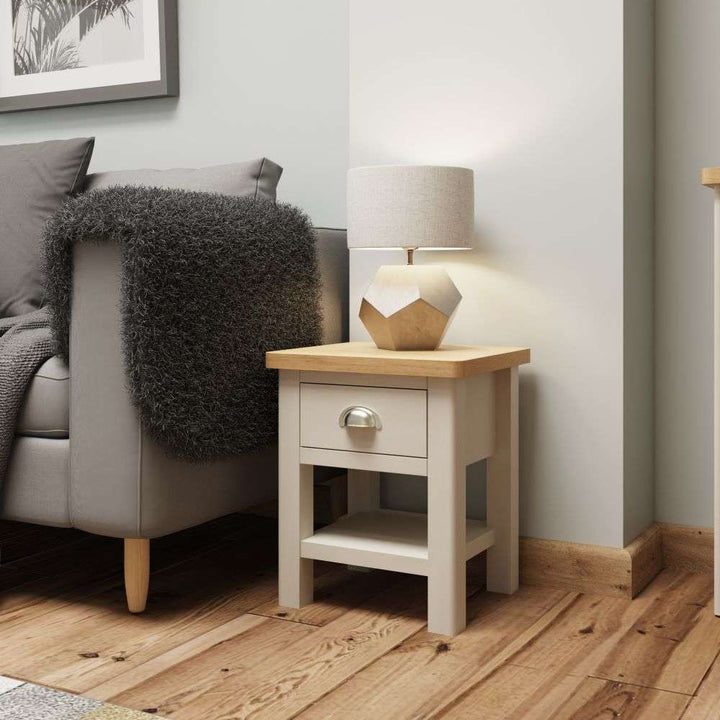 Essentials RA Dining Truffle 1 Drawer Lamp Table