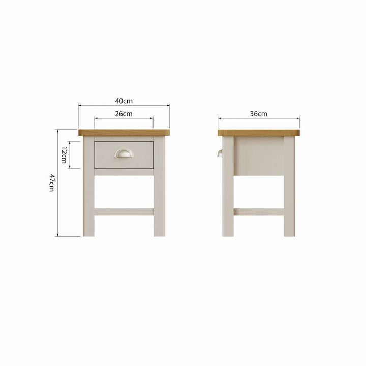 Essentials RA Dining Truffle 1 Drawer Lamp Table