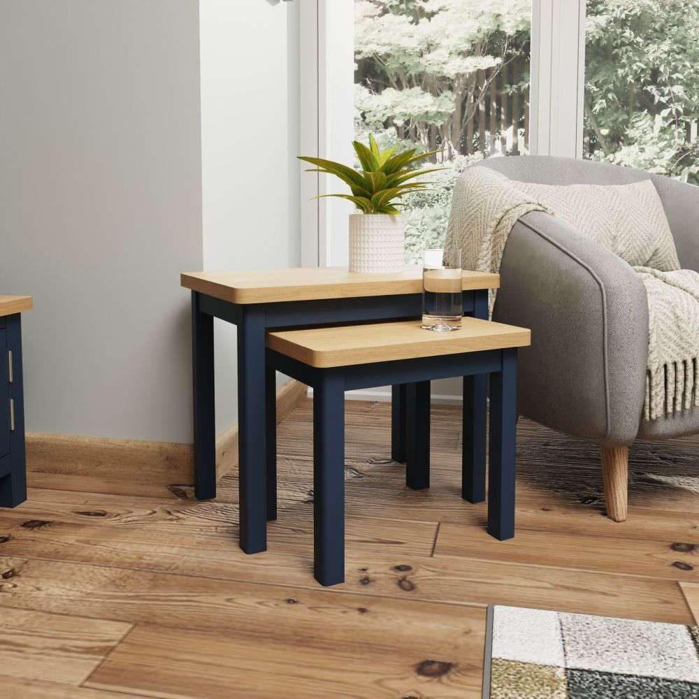 Essentials RA Dining Blue Nest Of 2 Tables
