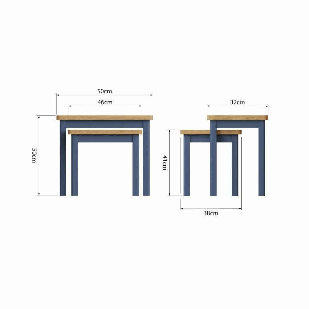 Essentials	RA Dining Blue Nest Of 2 Tables