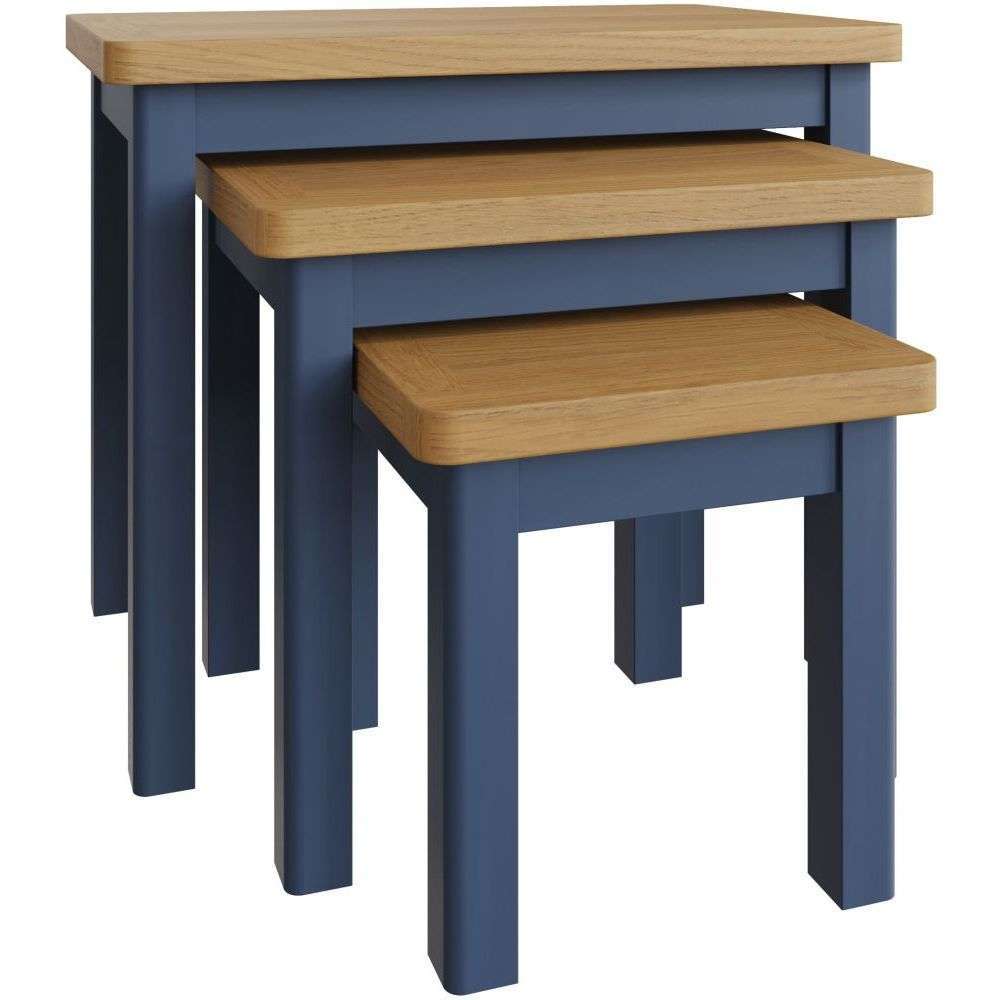 Essentials	RA Dining Blue Nest Of 3 Tables