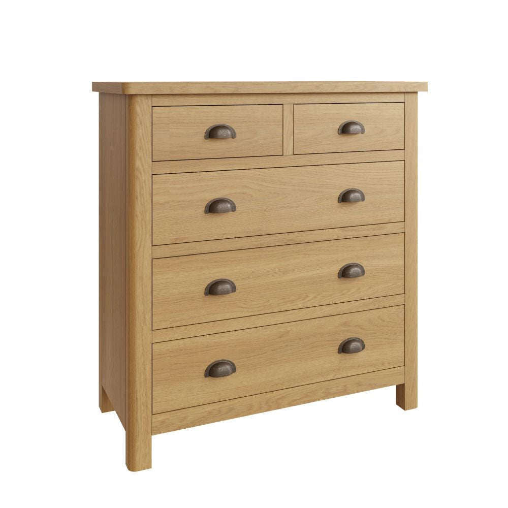 Essentials RAO Bedroom 2 Over 3 Chest Rustic Oak
