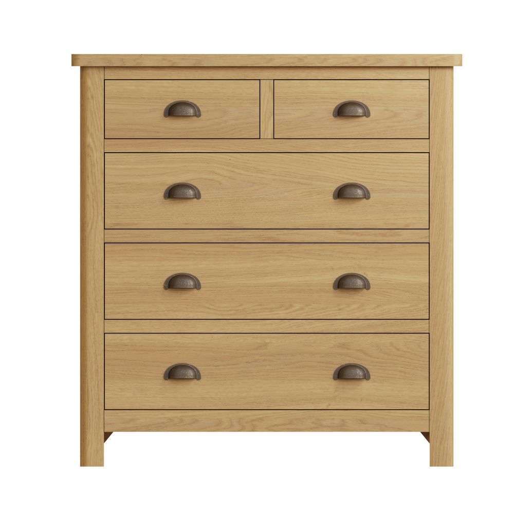 Essentials RAO Bedroom 2 Over 3 Chest Rustic Oak
