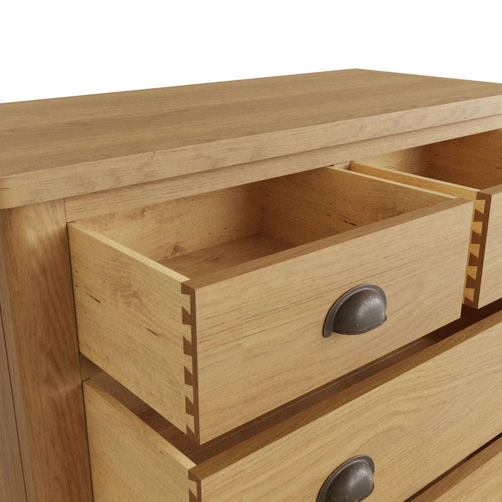 Essentials RAO Bedroom 2 Over 3 Chest Rustic Oak