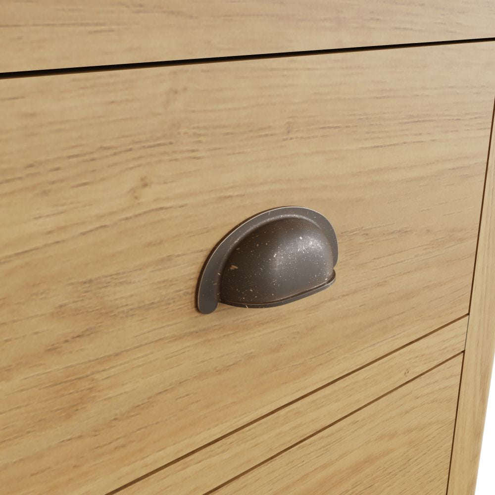 Essentials RAO Bedroom 5 Drawer Narrow Chest Rustic Oak