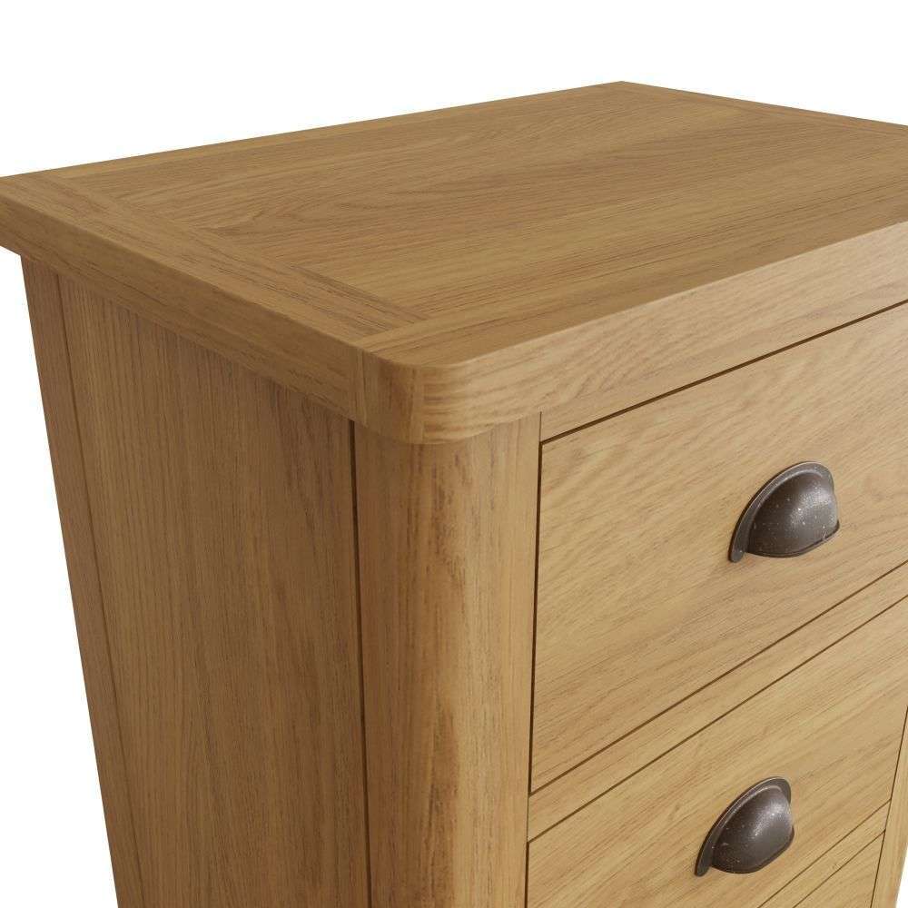 Essentials RAO Bedroom 5 Drawer Narrow Chest Rustic Oak