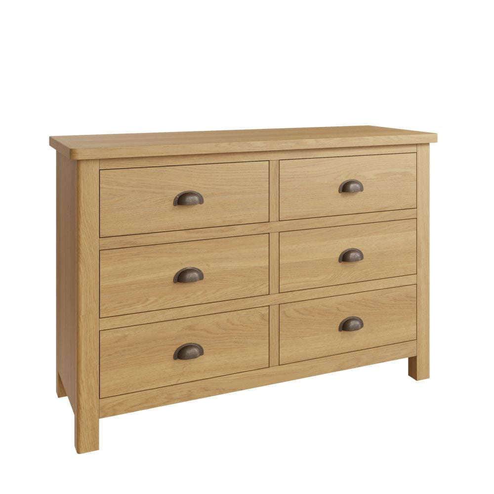 Essentials RAO Bedroom 6 Drawer Chest Rustic Oak