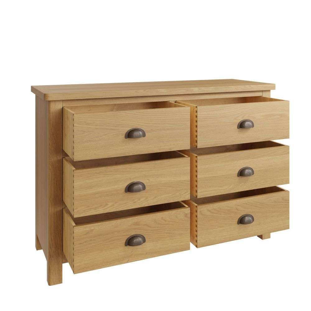 Essentials RAO Bedroom 6 Drawer Chest Rustic Oak