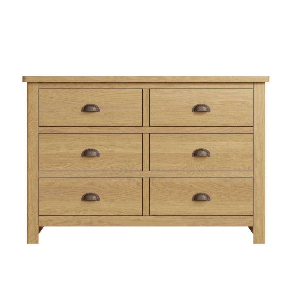 Essentials RAO Bedroom 6 Drawer Chest Rustic Oak