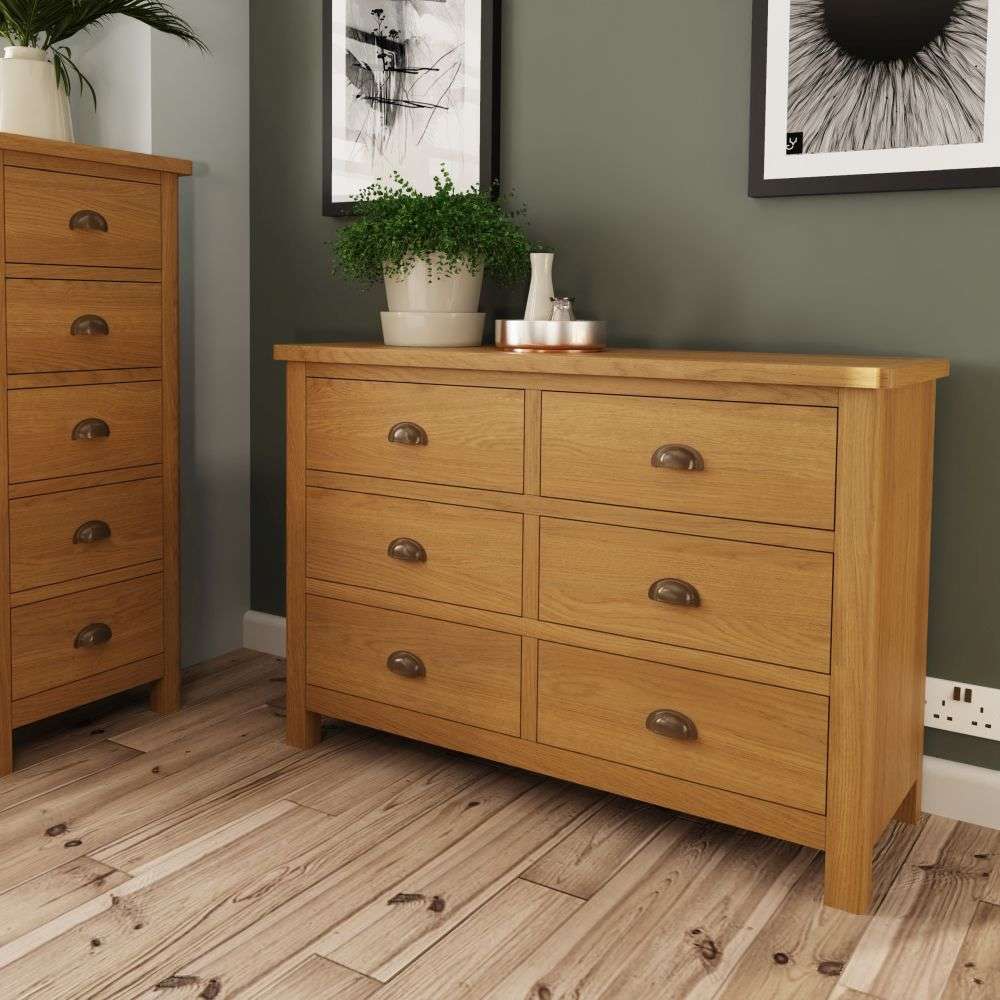 Essentials RAO Bedroom 6 Drawer Chest Rustic Oak