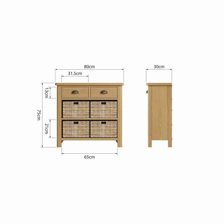 Essentials RAO Dining 2 Drawer 4 Basket Unit