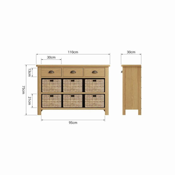 Essentials RAO Dining 3 Drawer 6 Basket Unit