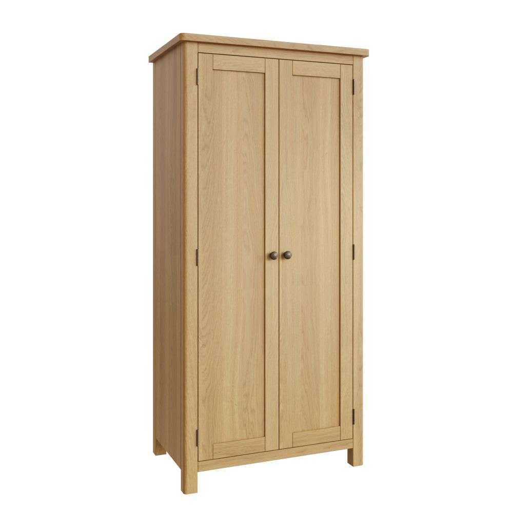 Essentials RAO Bedroom 2 Door Full Hanging Wardrobe Rustic Oak