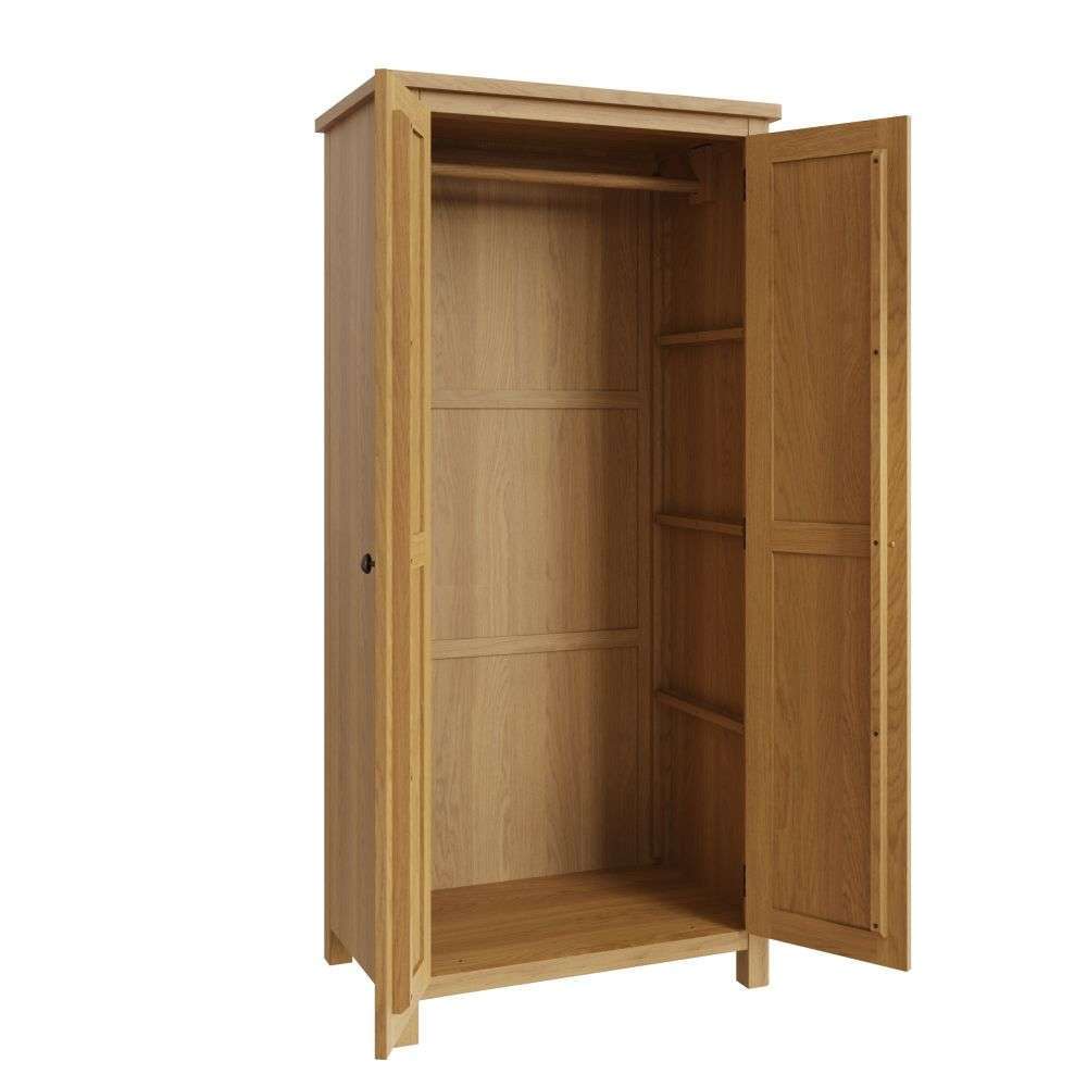 Essentials RAO Bedroom 2 Door Full Hanging Wardrobe Rustic Oak