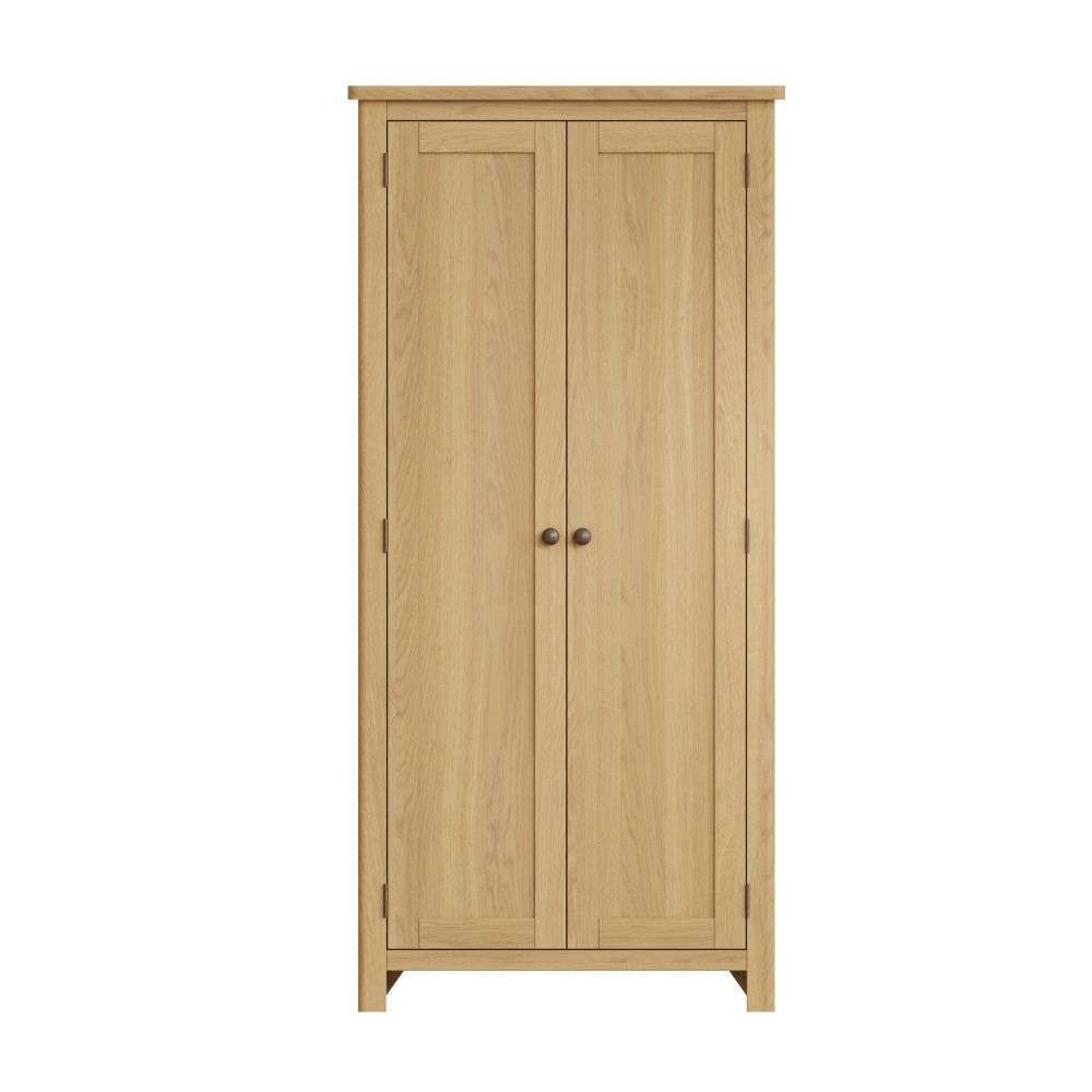 Essentials RAO Bedroom 2 Door Full Hanging Wardrobe Rustic Oak