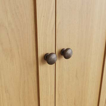 Essentials 2 Door Full Hanging Wardrobe - Finish: Oak