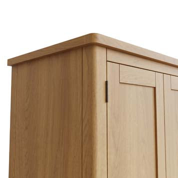 Essentials 2 Door Full Hanging Wardrobe - Finish: Oak