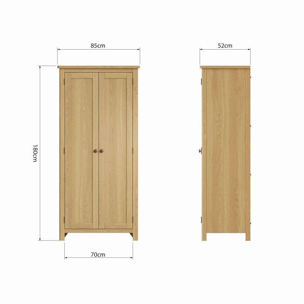 Essentials	RAO Bedroom	2 Door Full Hanging Wardrobe Rustic Oak