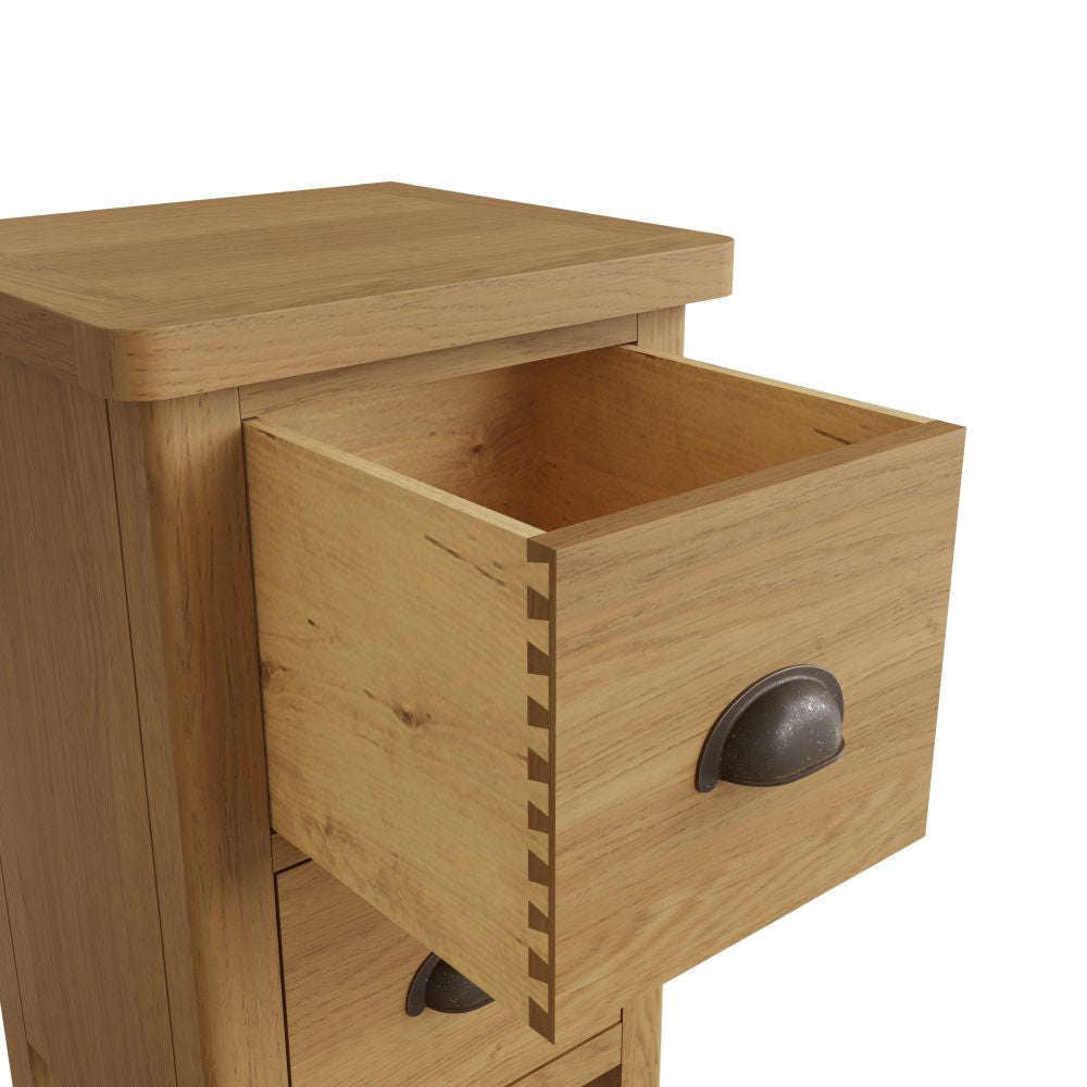 Essentials RAO Bedroom Small Bedside Cabinet Rustic Oak