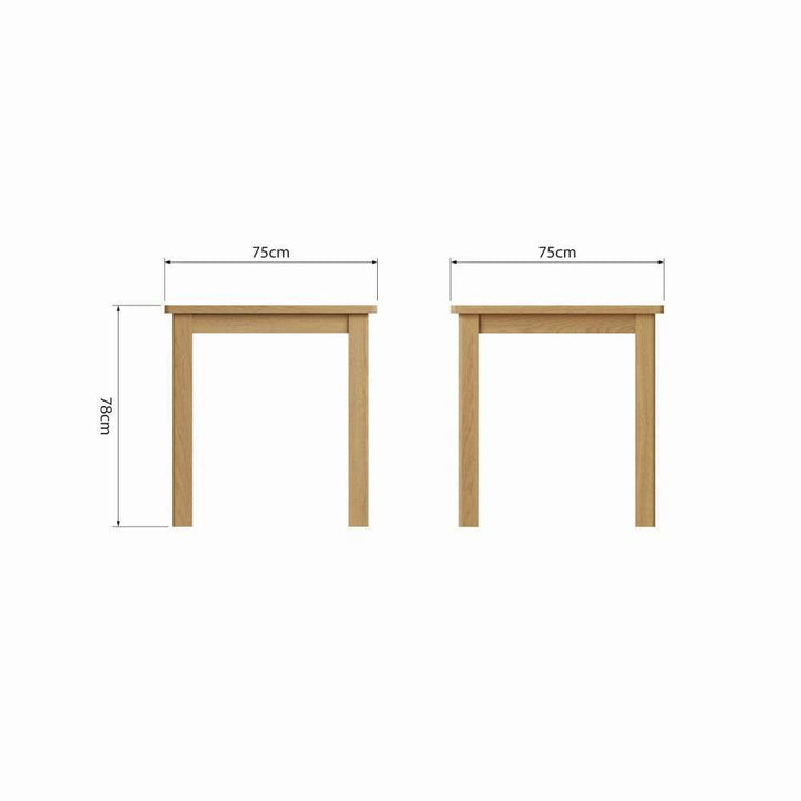 Essentials RAO Dining Fixed Top Table Rustic Oak