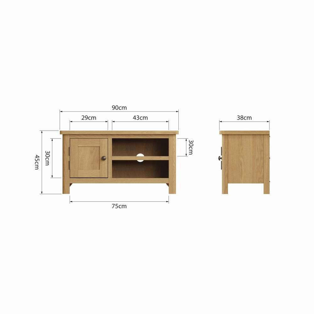 Essentials RAO Dining TV Unit Rustic Oak